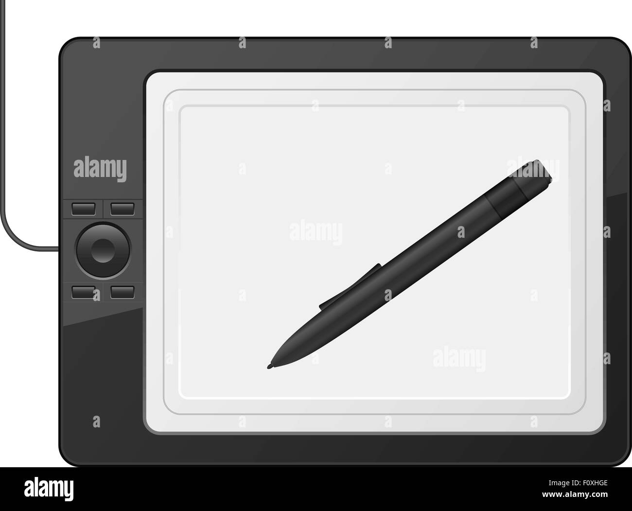 Graphic tablet on a white background. Vector illustration Stock Vector
