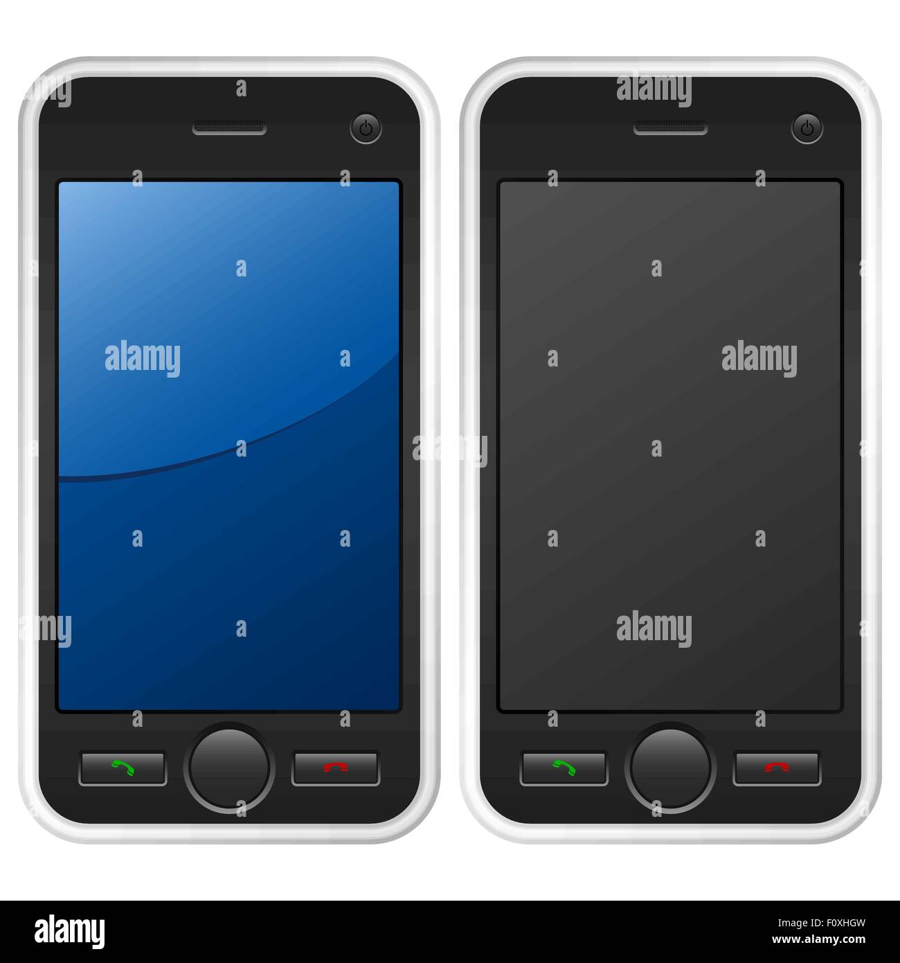 Mobile phone isolated on a white background. Vector illustration Stock ...