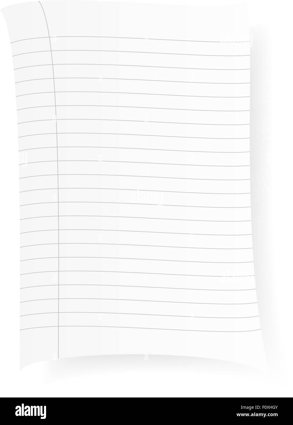 Notepad sheet isolated on a white background. Vector illustration Stock ...
