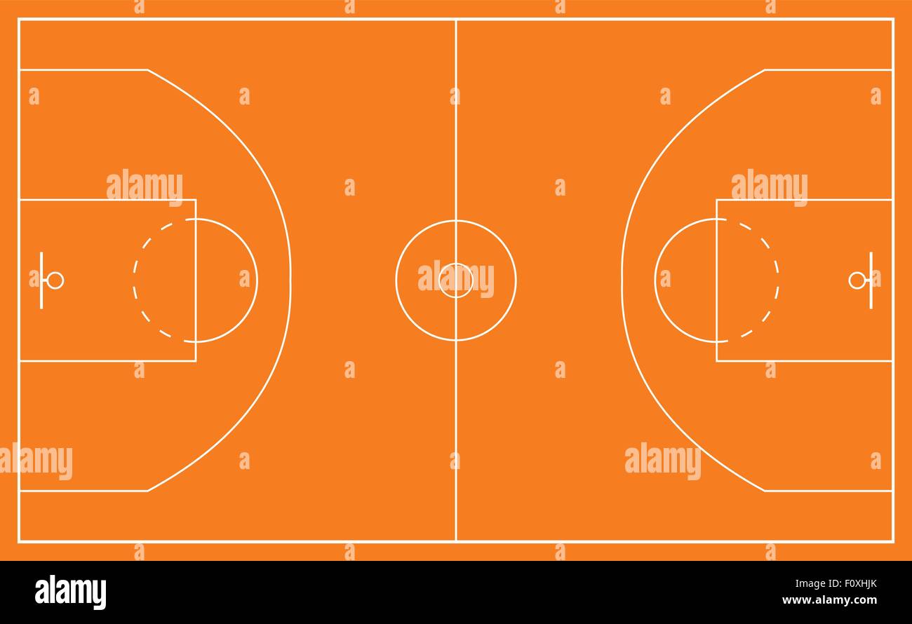 Orange basketball court background. Vector illustration. Stock Vector