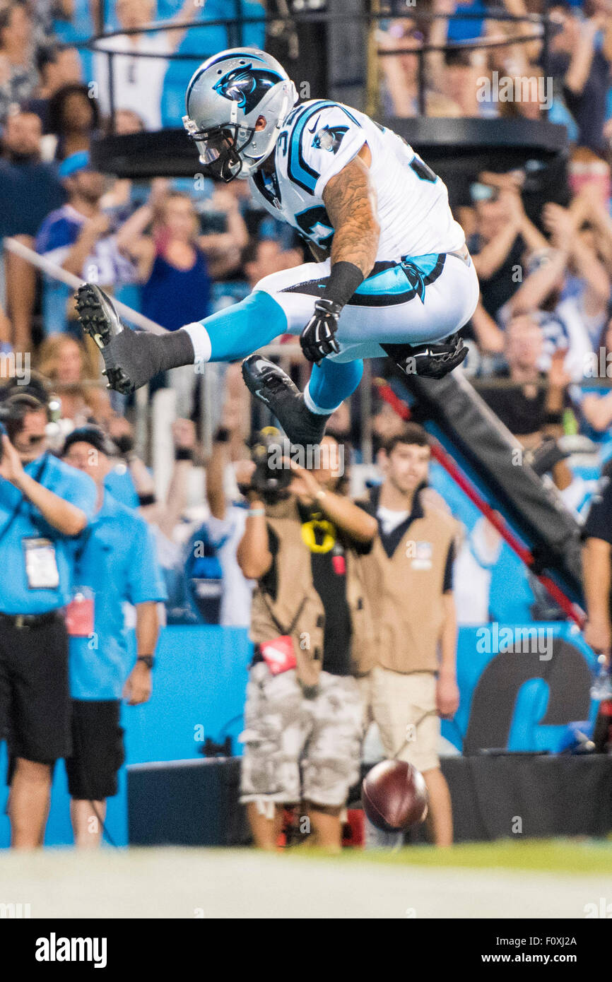 Charlotte, NC, USA. 22nd Aug, 2015. #32 Carolina RB Brandon Wegher ...