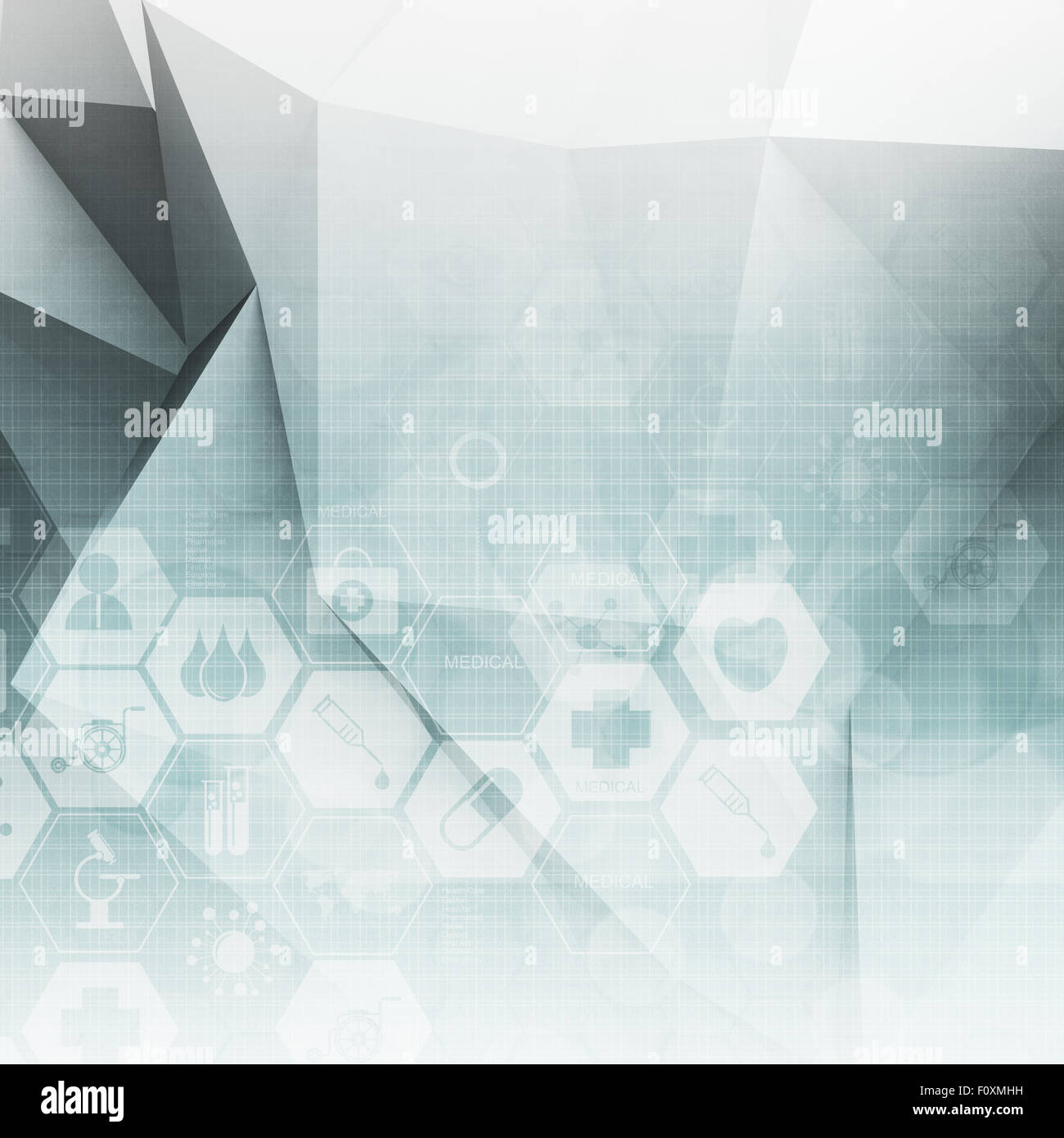 Abstract molecules low poly medical background Stock Photo - Alamy