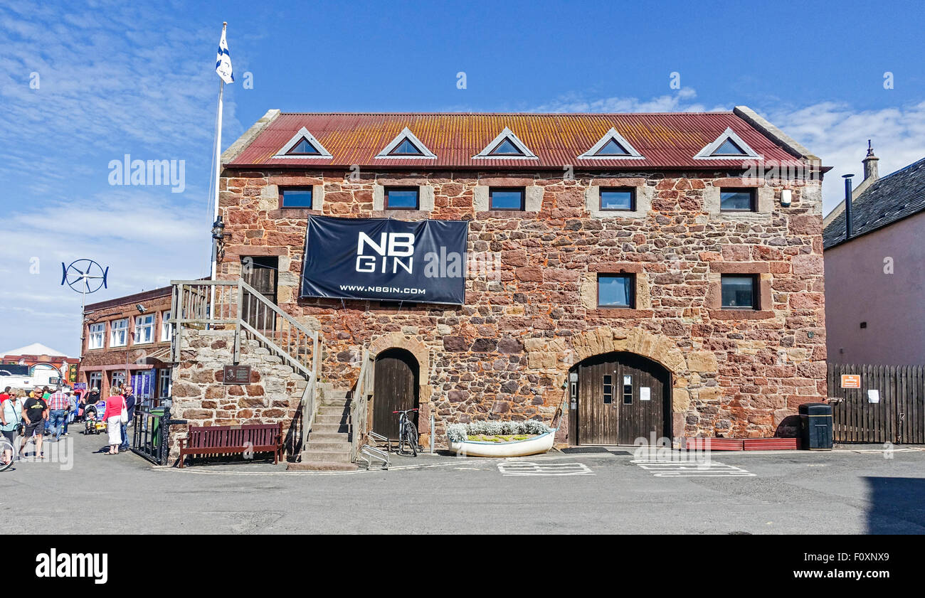 The harbour in North Berwick East Lothian Scotland with East Lothian Yacht club building Stock Photo