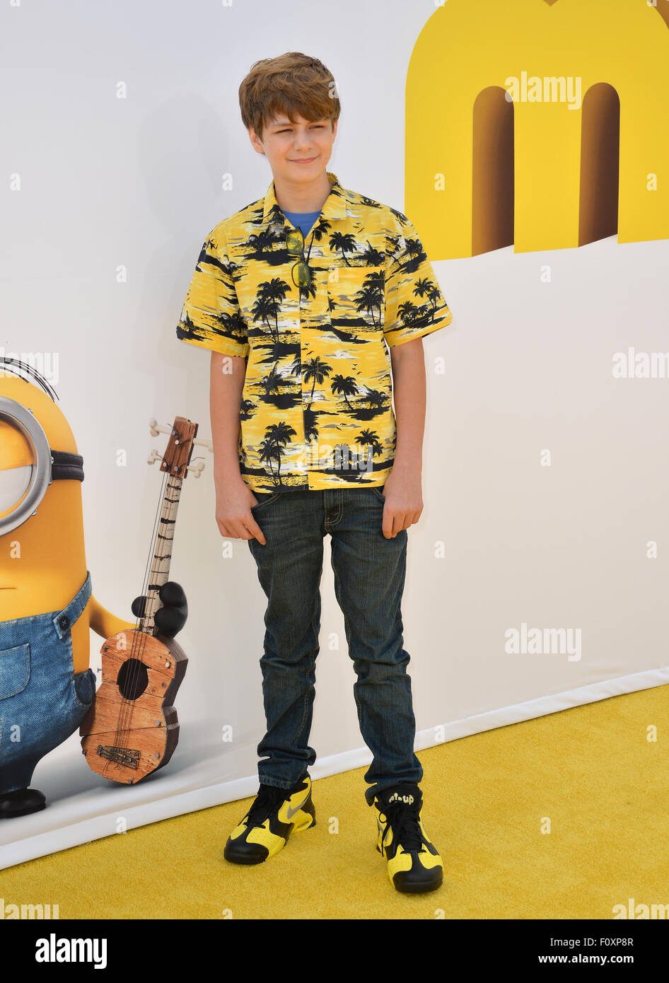 LOS ANGELES, CA - JUNE 27, 2015: Actor Ty Simpkins at the Los Angeles premiere of "Minions" at the Shrine Auditorium. Stock Photo