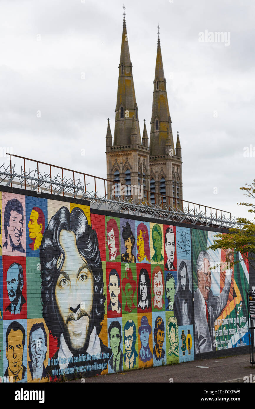 Political wall murals, Belfast, North Ireland, United Kingdom, Europe Stock Photo
