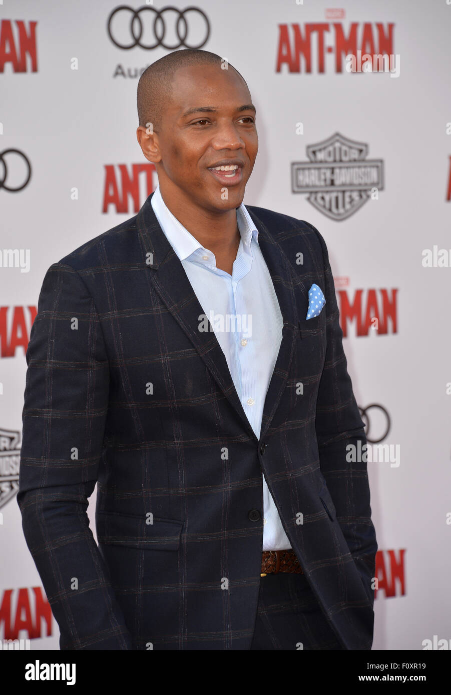 LOS ANGELES, CA - JUNE 29, 2015: Actor J. August Richards at the world premiere of 'Ant-Man' at the Dolby Theatre, Hollywood. Stock Photo