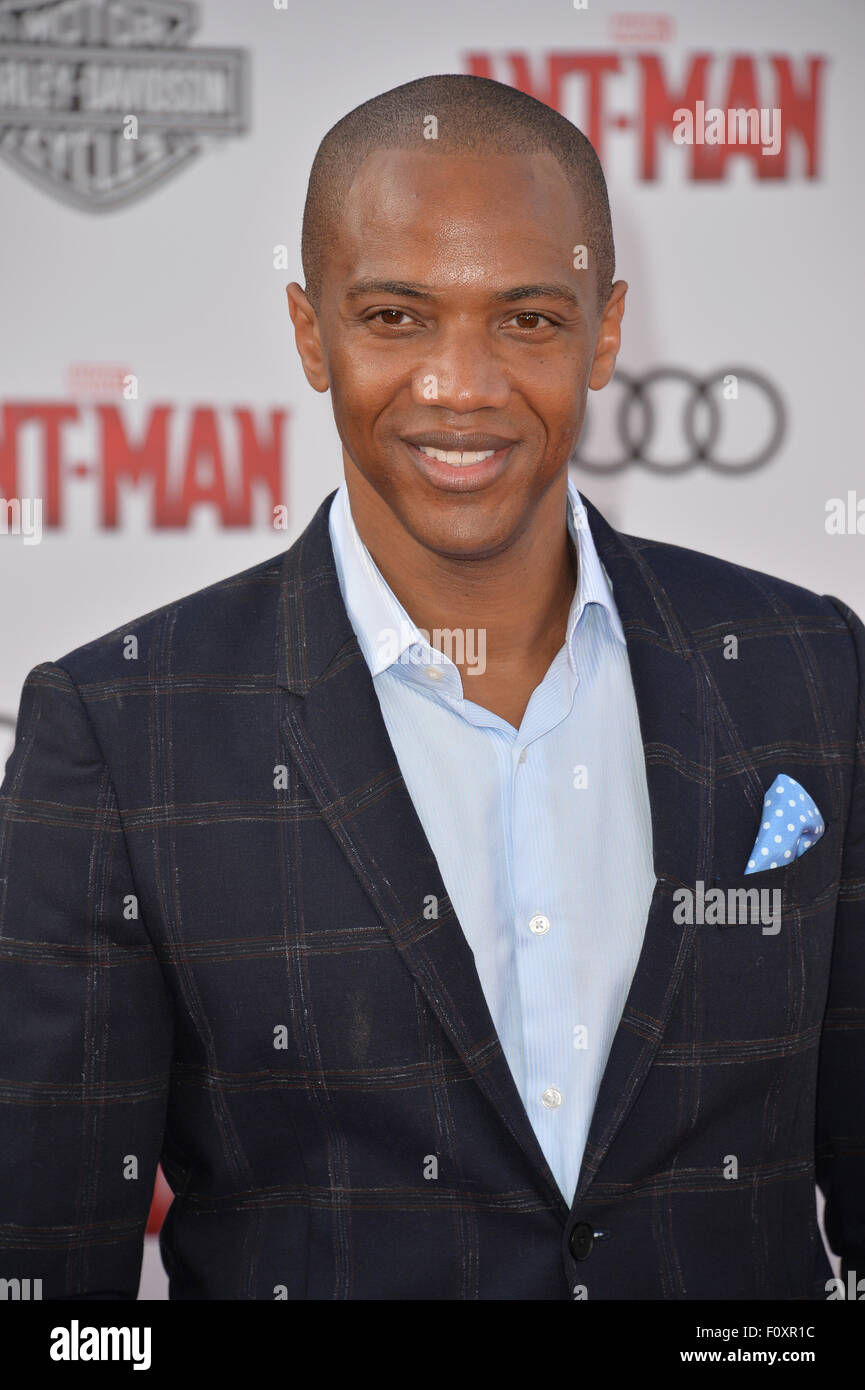 LOS ANGELES, CA - JUNE 29, 2015: Actor J. August Richards at the world premiere of 'Ant-Man' at the Dolby Theatre, Hollywood. Stock Photo