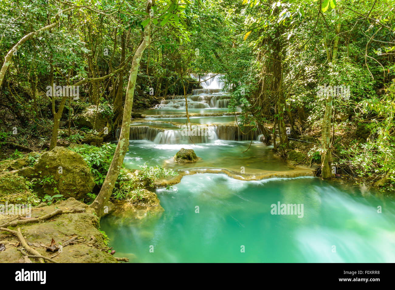 Waterfall in Kanchanaburi Province, Thailand Stock Photo - Alamy