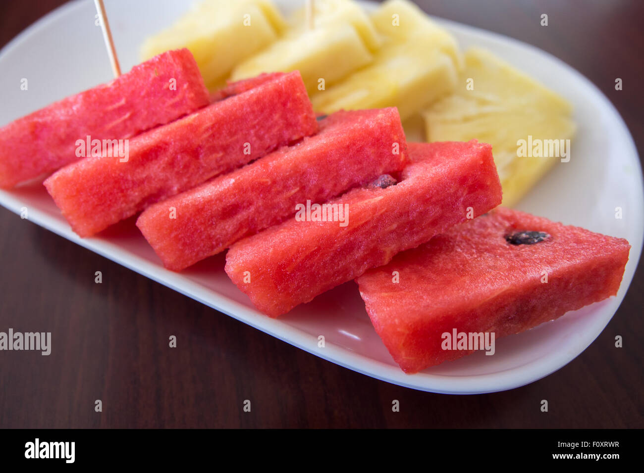 watermelon with pineapple tropical fruit Stock Photo