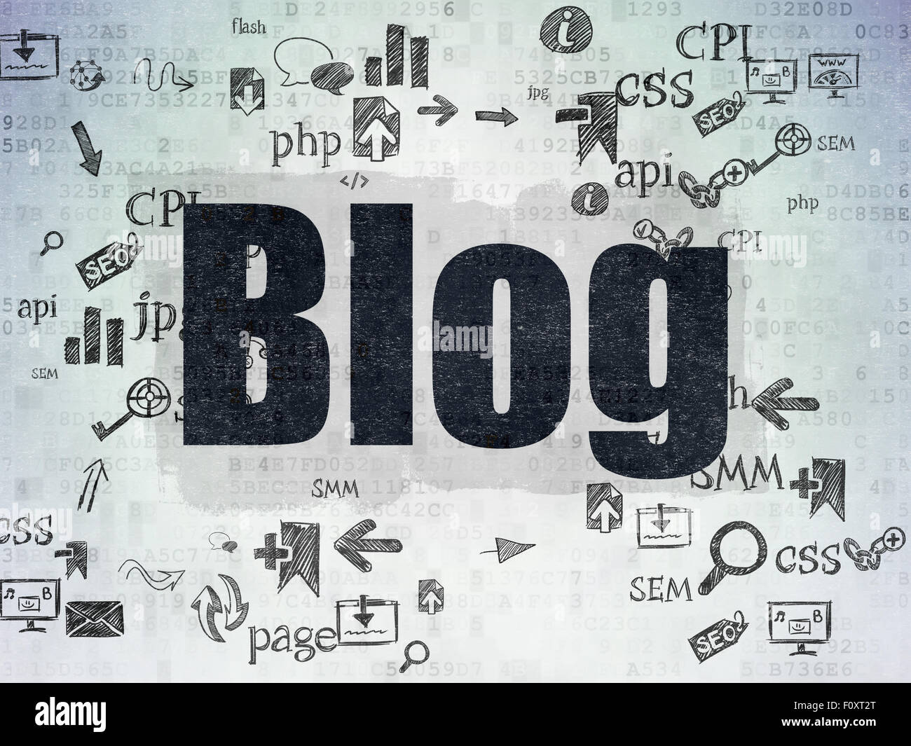 Blog Design Digital Web design concept: Blog on Digital Paper background Stock Photo - Alamy
