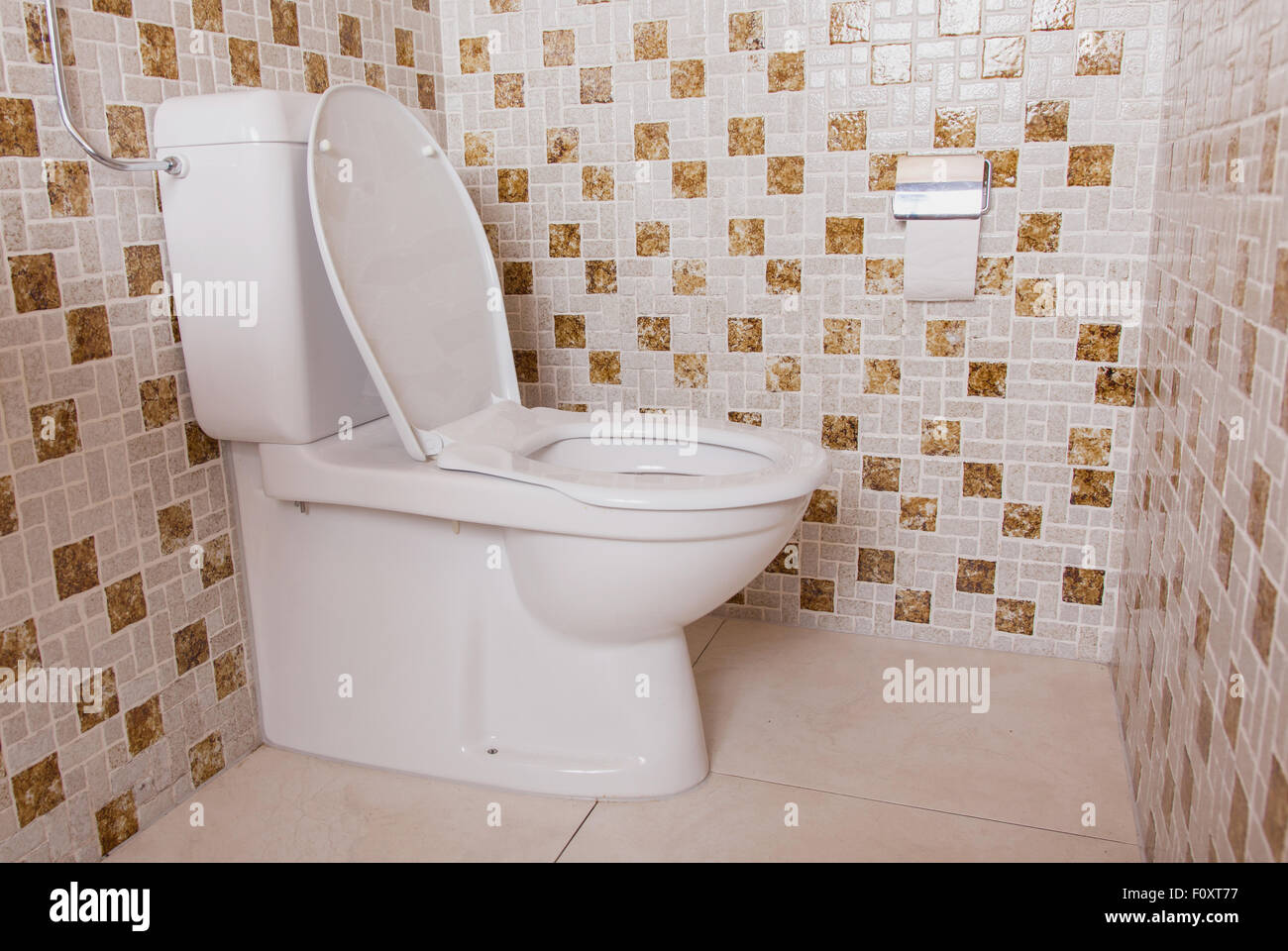Old Clean Toilet With Old Tiles 80s Stock Photo 86641611 Alamy
