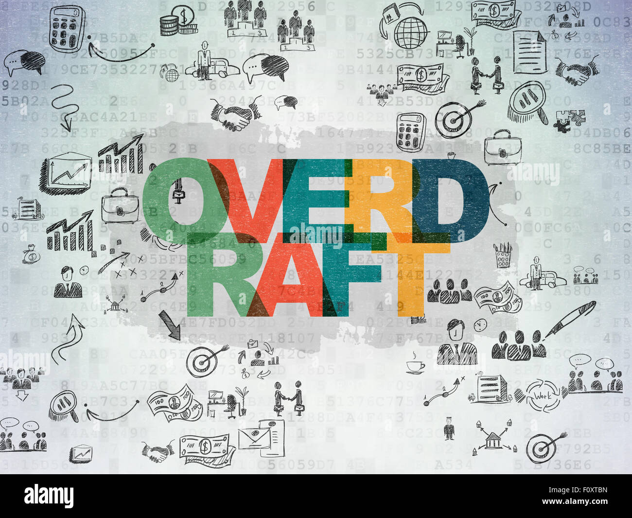 Business concept: Overdraft on Digital Paper background Stock Photo - Alamy