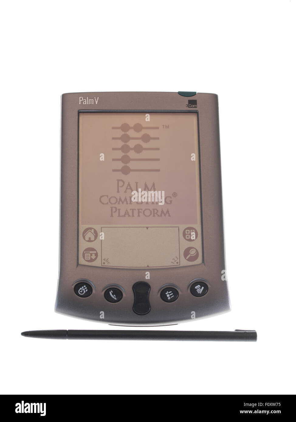Palm V PDA personal digital assistant by Palm Computing of 3Com released Feb 1999 Stock Photo