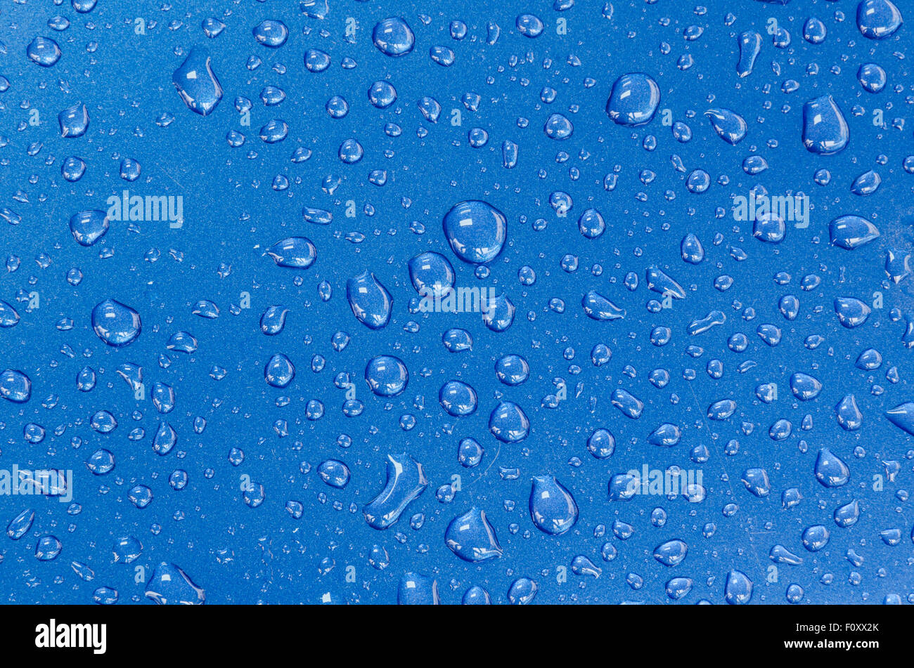 Water Drops against blue, Texture Background Stock Photo - Alamy