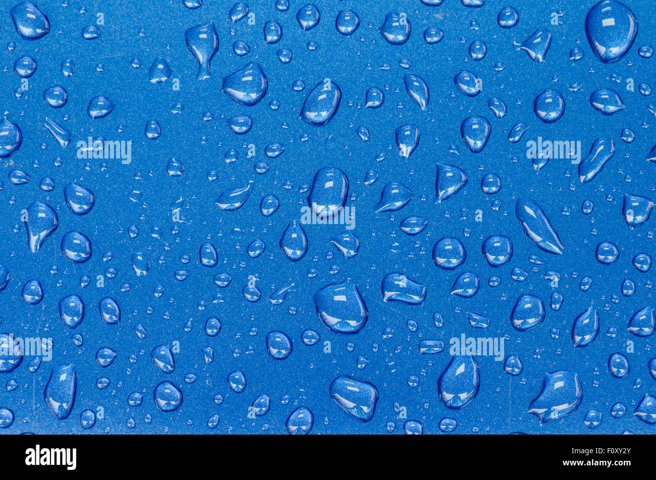 Water Drops against blue, Texture Background Stock Photo - Alamy