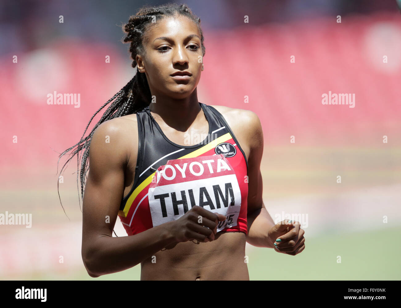 Beijing, China. 22nd Aug, 2015. Belgium's Nafissatou Thiam pictured at the Heptathlon competition during the 15th International Association of Athletics Federations (IAAF) Athletics World Championships in Beijing, China, 22 August 2015. Photo: Michael Kappeler/dpa/Alamy Live News Stock Photo