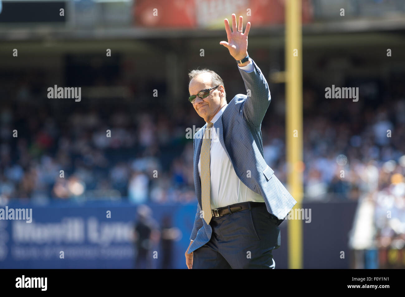 New York, New York, USA. 22nd Aug, 2015. Former Yankee manager JOE TORRE is on hand as Yankees' catcher Jorge Posada is honored with a plaque in Monument Park prior to the NY Yankees vs. Cleveland Indians, Yankee Stadium, Saturday August 22, 2015. Credit:  Bryan Smith/ZUMA Wire/Alamy Live News Stock Photo