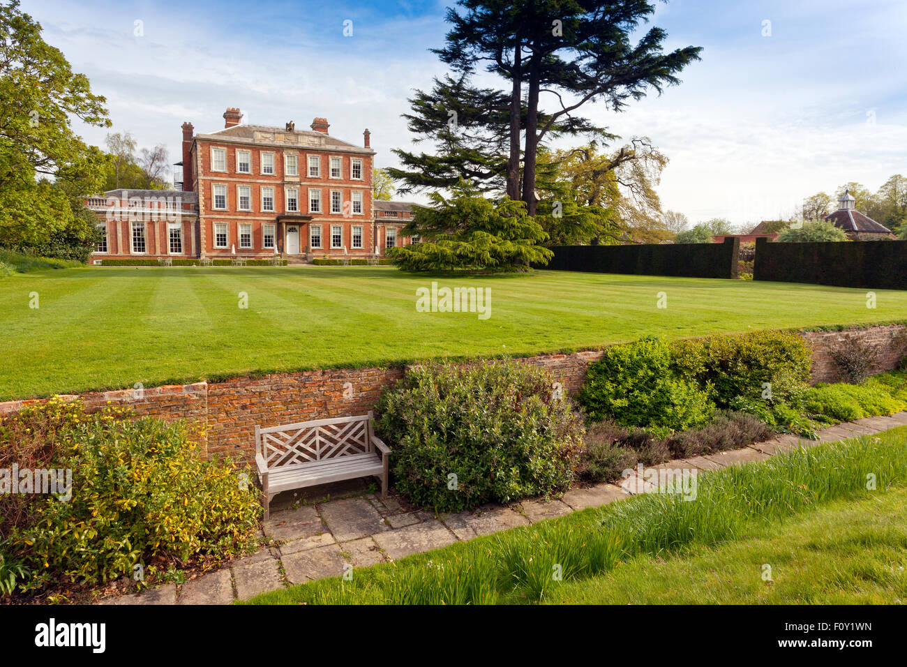 The ha-ha in front of Middlethorpe Hall, York, North Yorkshire, England, UK Stock Photo