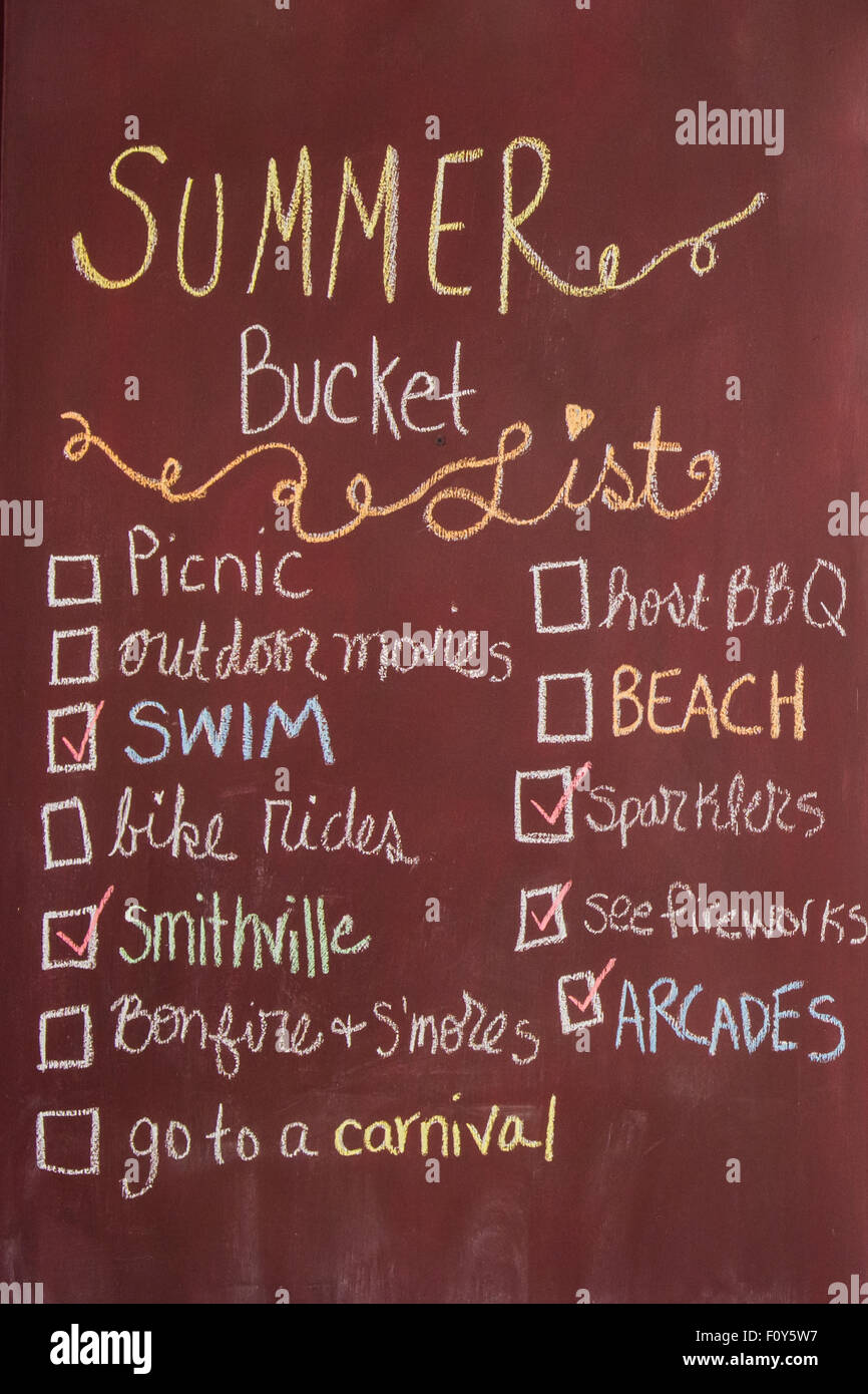Summer Bucket List Stock Photo