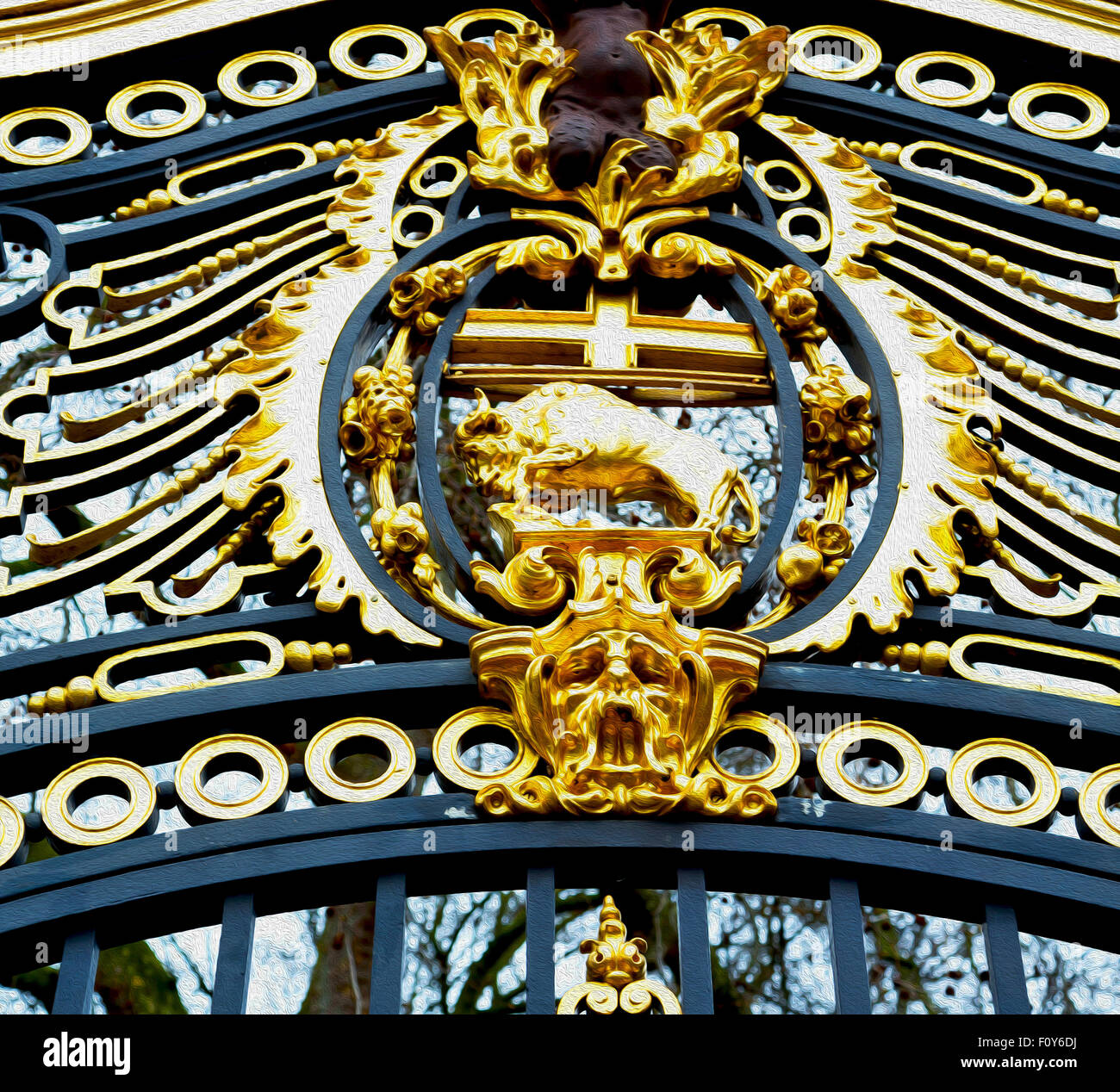 in london england the old metal gate royal palace Stock Photo - Alamy