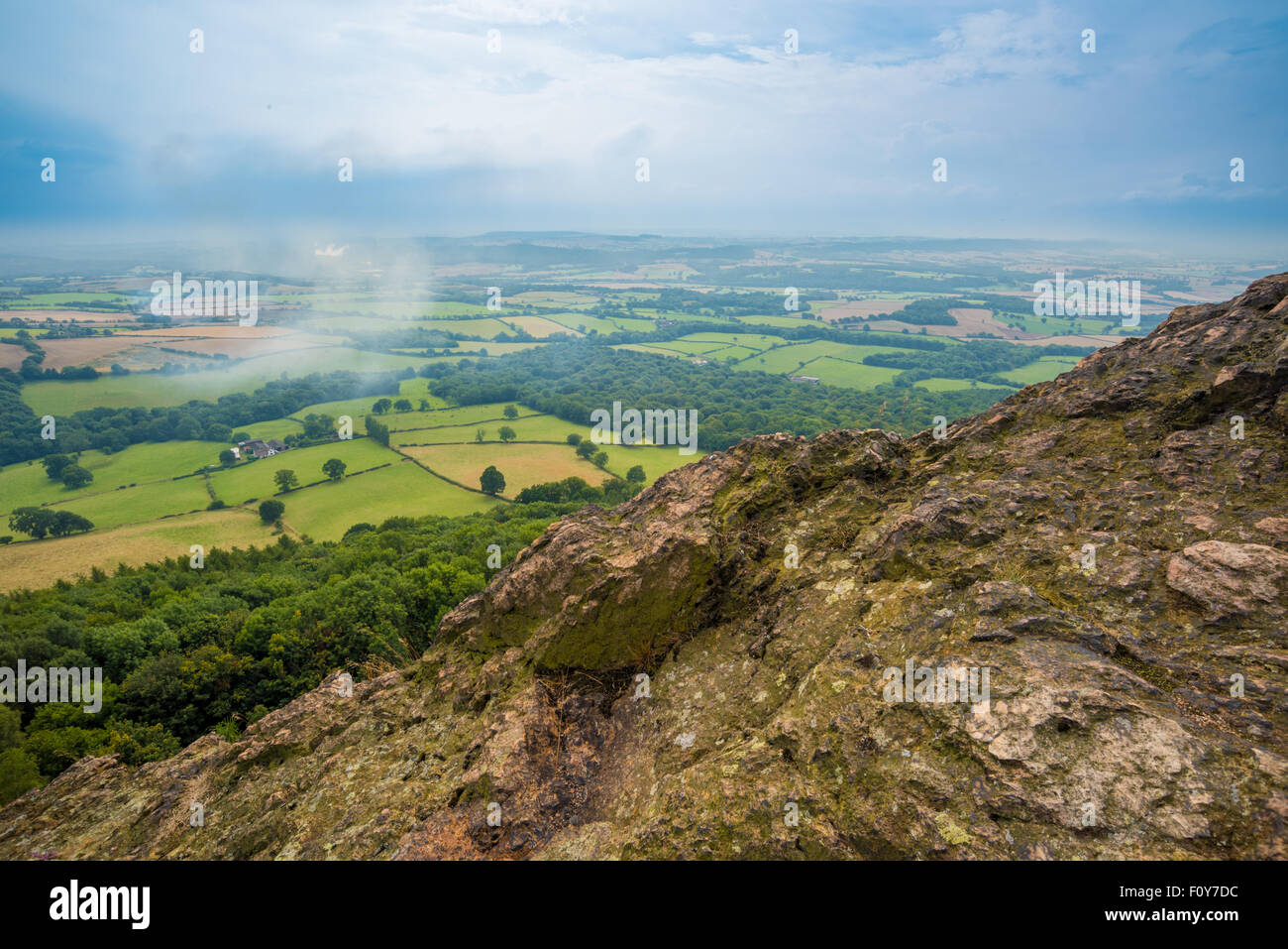 View from the top of the Wrekin Hill in Telford Shropshire UK Stock
