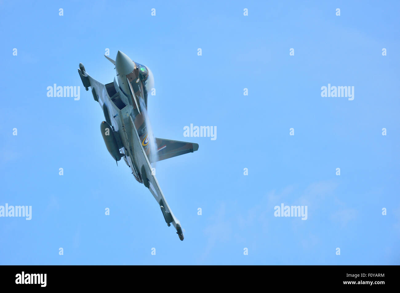 RAF Typhoon fighter jet repainted in the Second World War colours - Battle of Britain Stock Photo