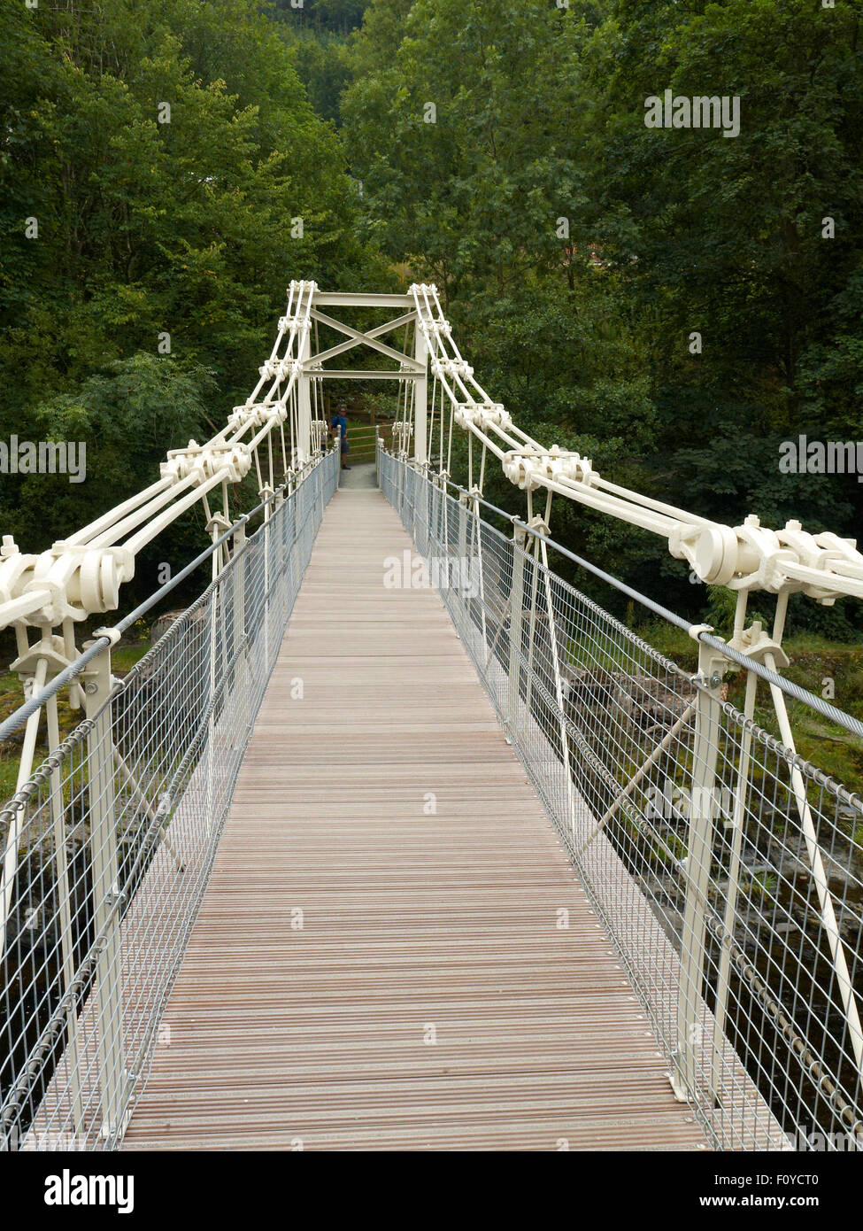 Chain Bridge over the River Dee in Berwyn Llangollen Denbighshire Wales UK Stock Photo
