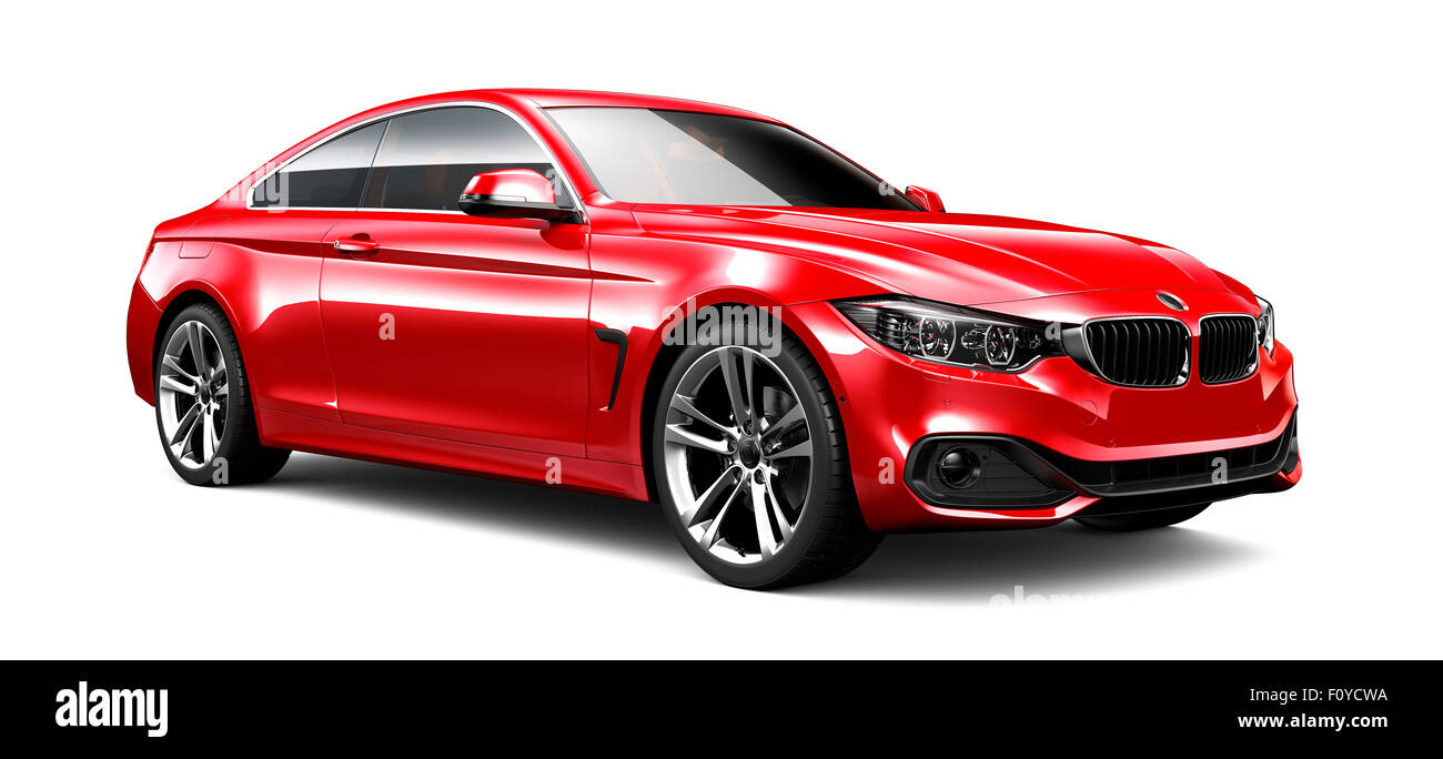 Red elegant coupe car Stock Photo