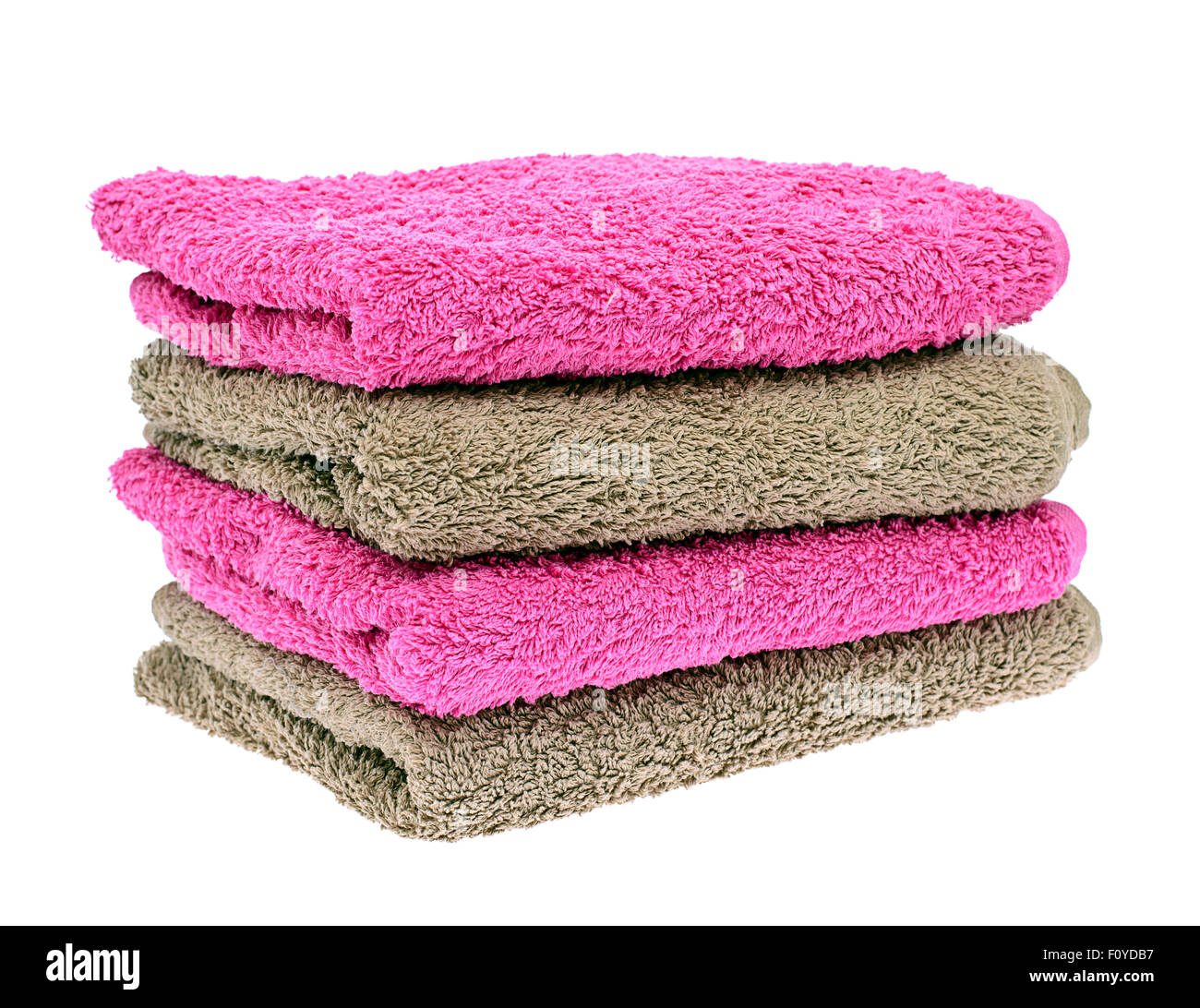 Towels Isolated on White Background Stock Photo