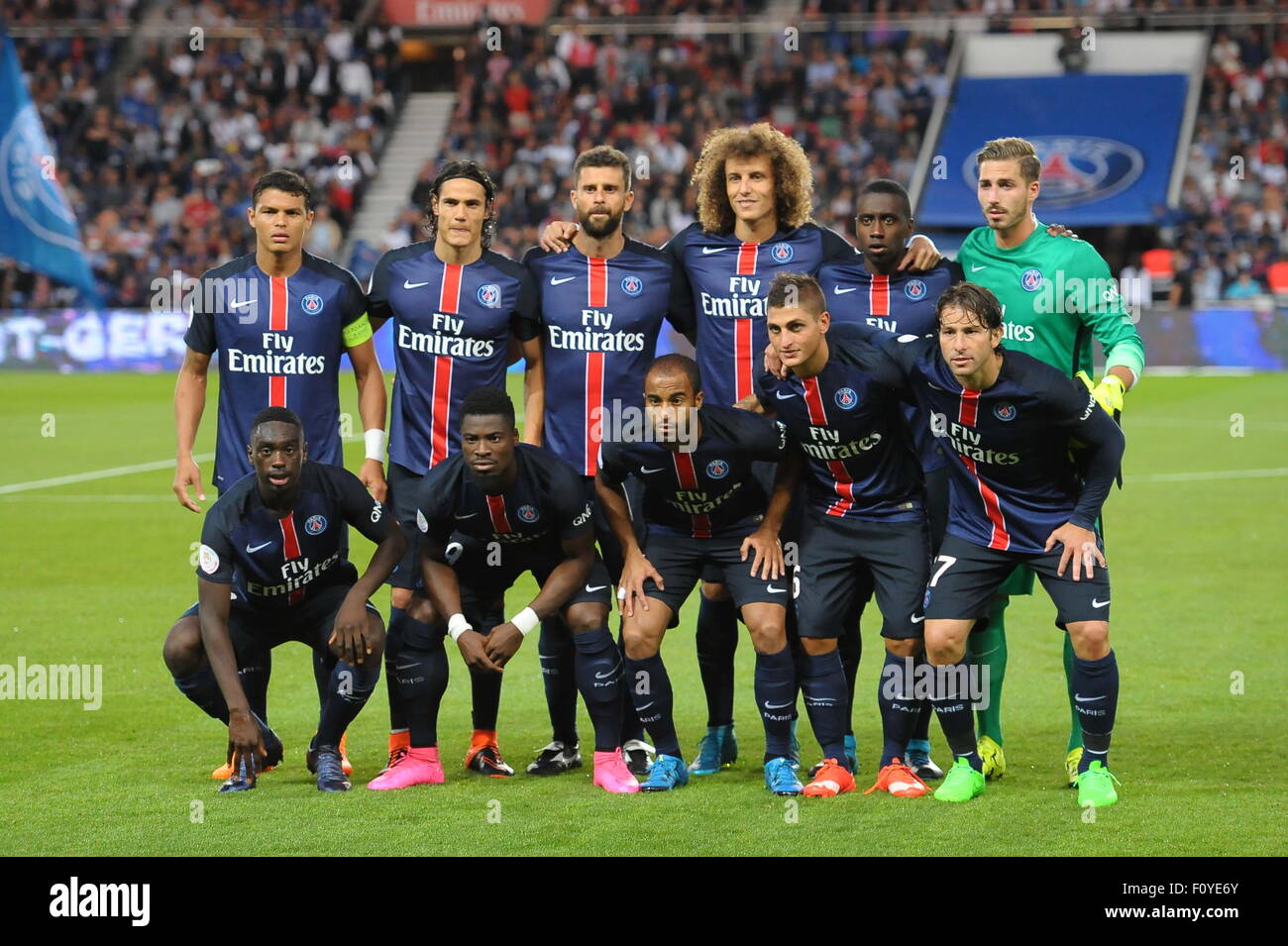 EQUIPE PSG - 16.08.2015 - PSG/Gazelec Ajaccio - 2eme journee de Ligue 1.Photo  : Andre Ferreira/Icon Sport Stock Photo - Alamy