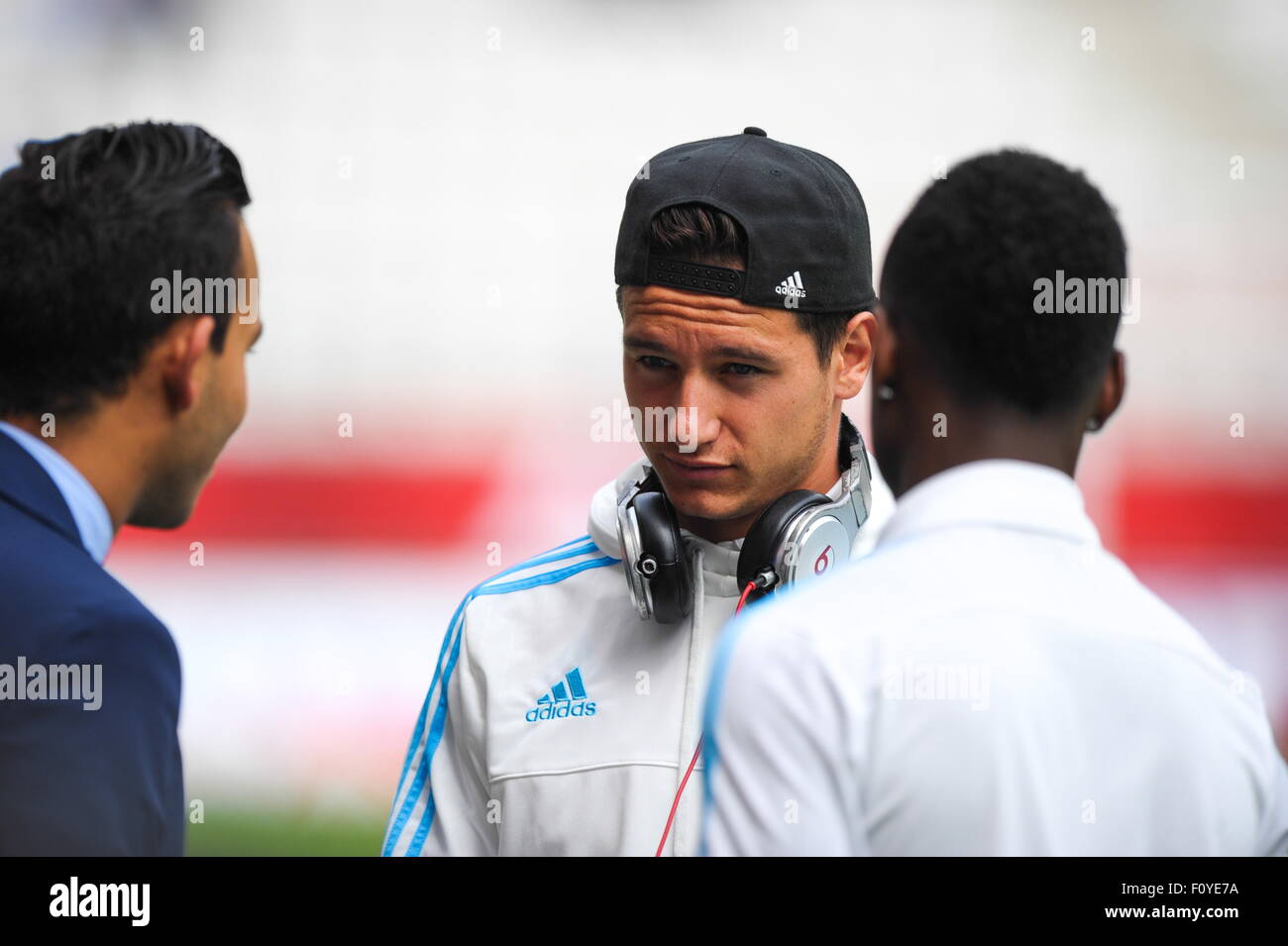 Mohamed Bouhafsi/Florian THAUVIN - 16.08.2015 - Reims/Marseille - 2eme journee de Ligue 1.Photo : Andre Ferreira/Icon Sport Stock Photo