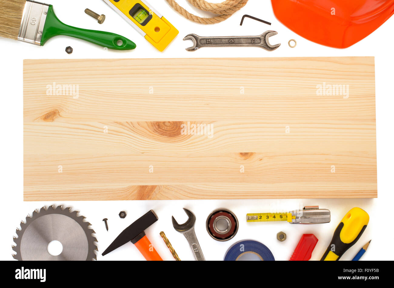 set of tools and instruments isolated on white background Stock Photo ...