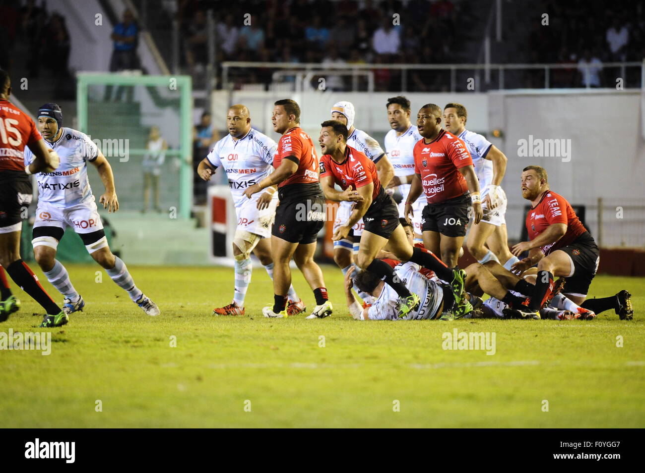 Alexandre MENINI/Jonathan PELISSIE/Steffon Elvis ARMITAGE/Matt STEVENS - 21.08.2015 - Toulon/Racing 92 - 1ere journee Top 14.Photo : Agence Nice Presse/Icon Sport Stock Photo