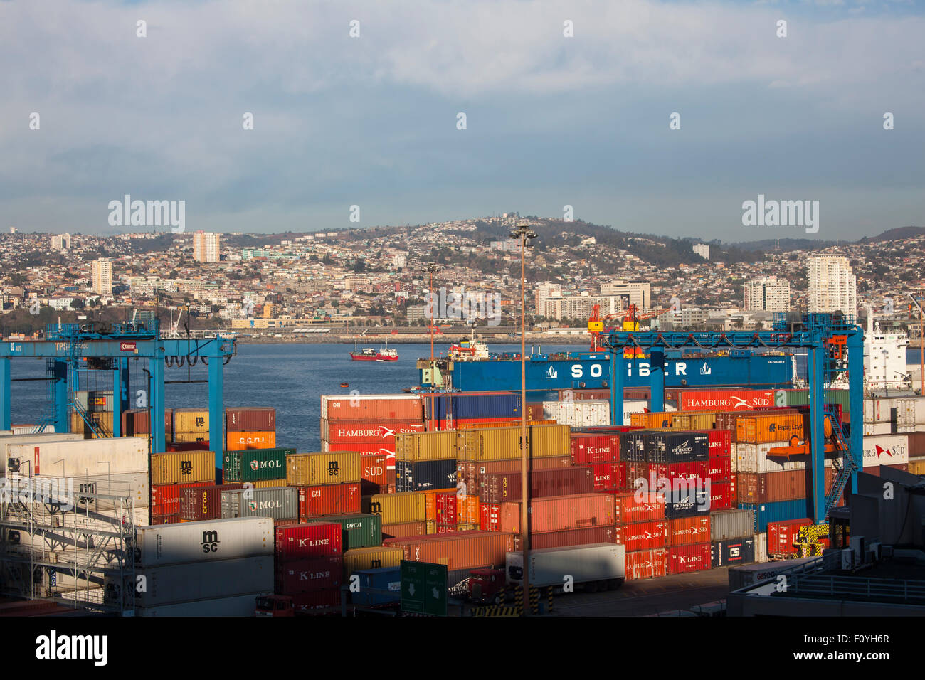 Port of Valparaiso docks, Chile Stock Photo - Alamy