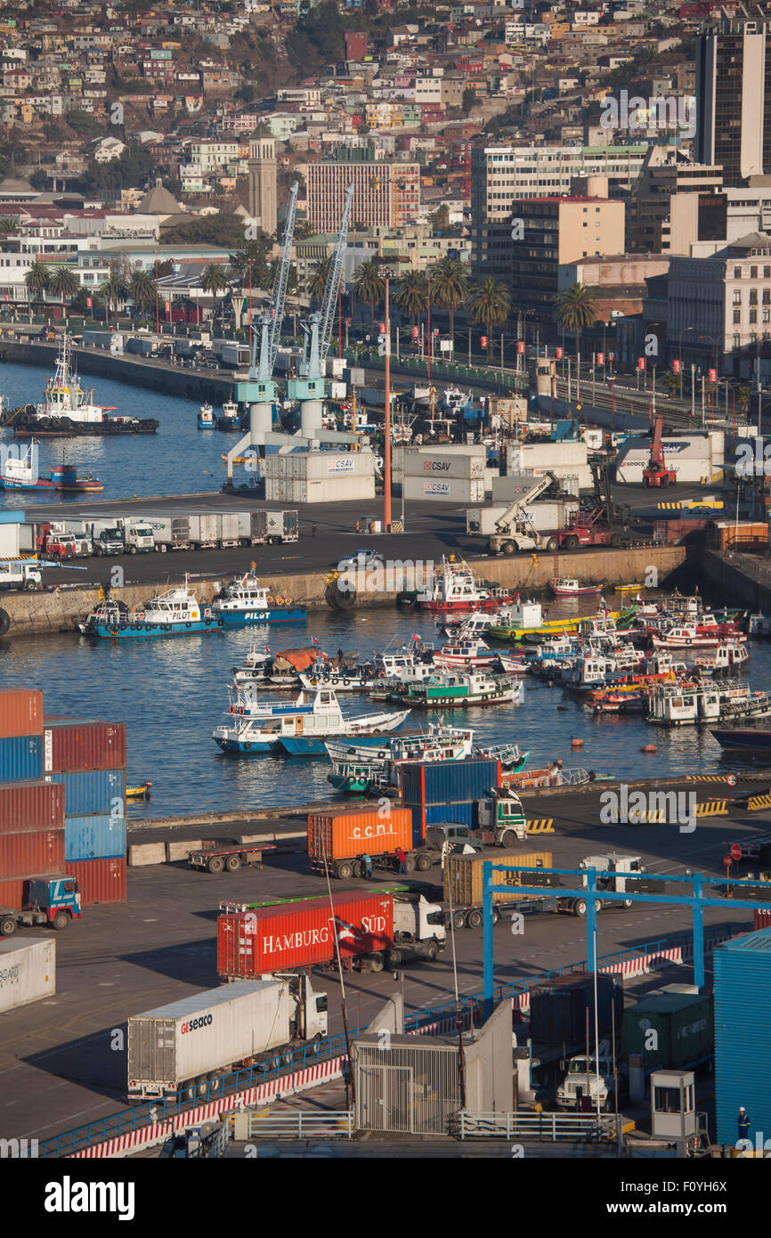 Port of Valparaiso docks, Chile Stock Photo - Alamy