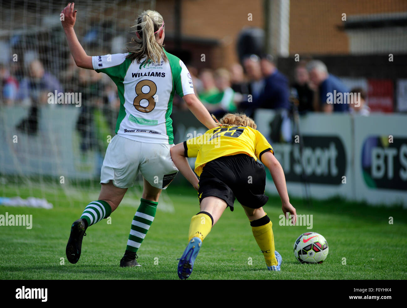 Mollie Rouse Sherborne, England. 23rd August 2015. 16 year old Mollie Rouse (right ...