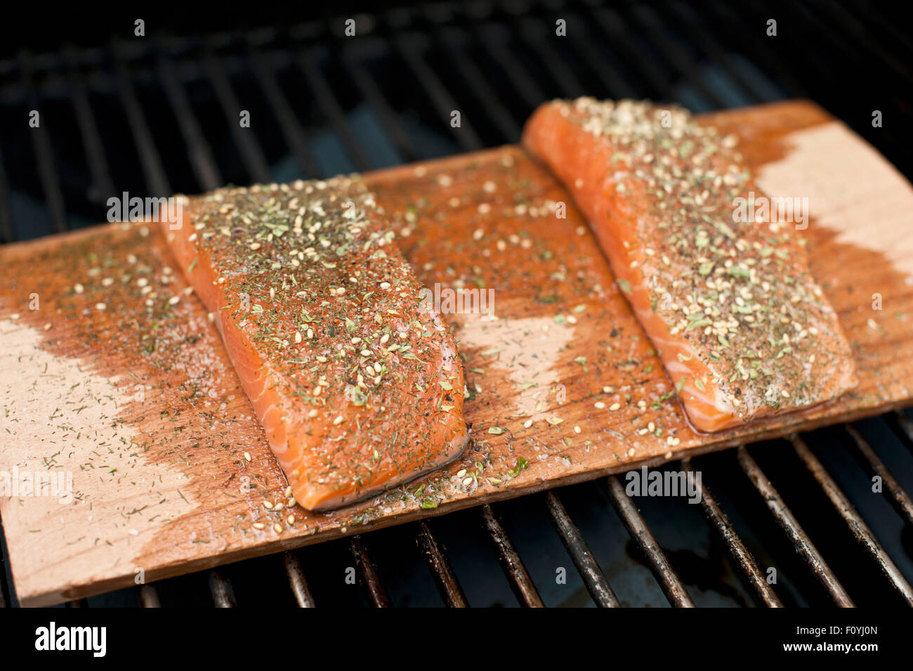 Seasoned Salmon Fillets Stock Photo - Alamy