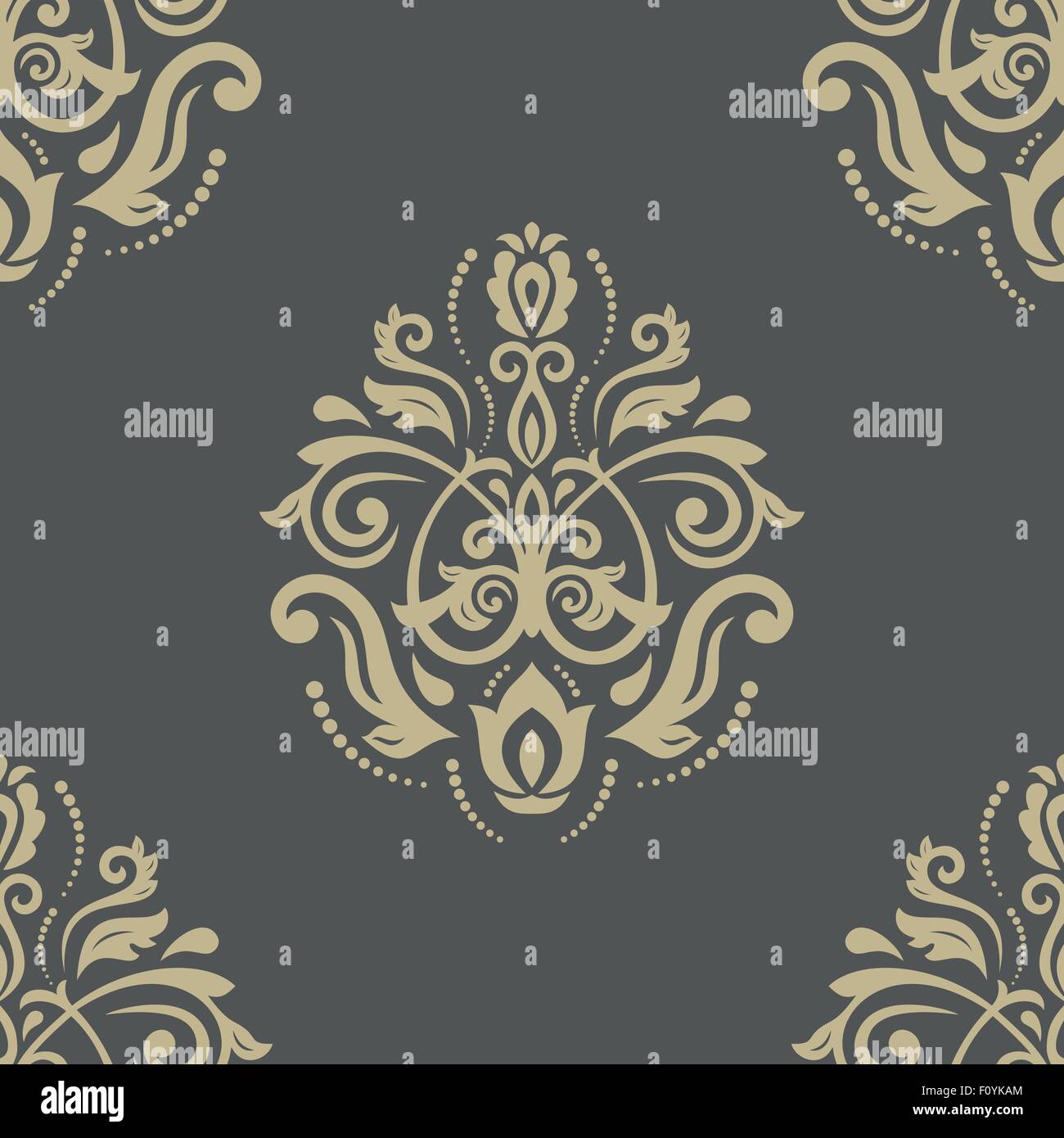 Damask Seamless Vector Pattern Stock Vector Image & Art - Alamy