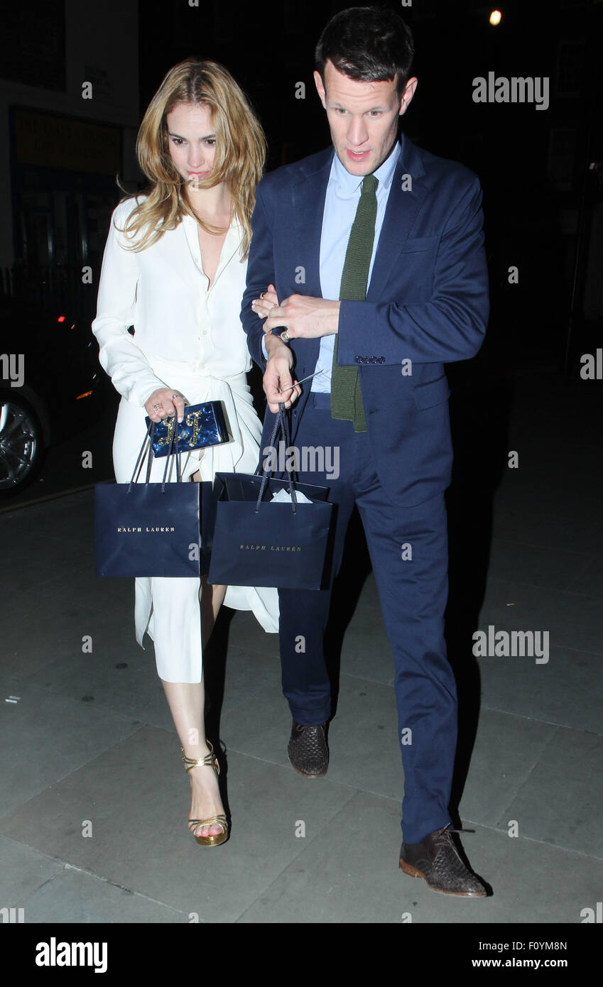 Celebrities at Chiltern Firehouse in Marylebone Featuring: Lily James ...