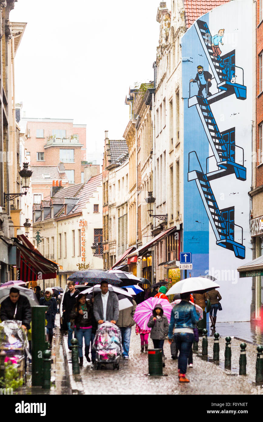 Belgium Street In Rain High Resolution Stock Photography and Images Alamy