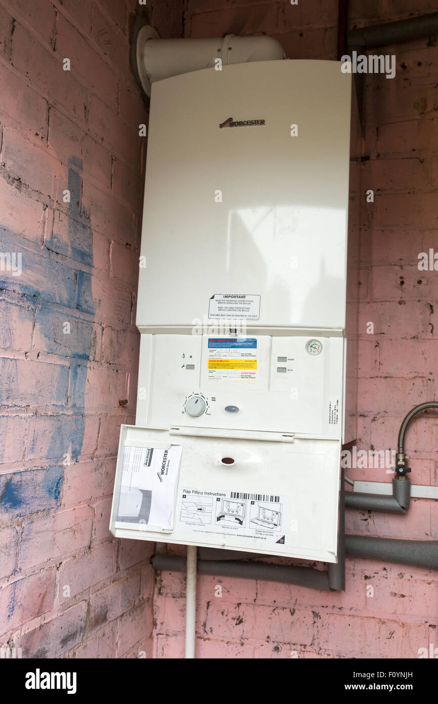 a boiler in an outhouse Stock Photo