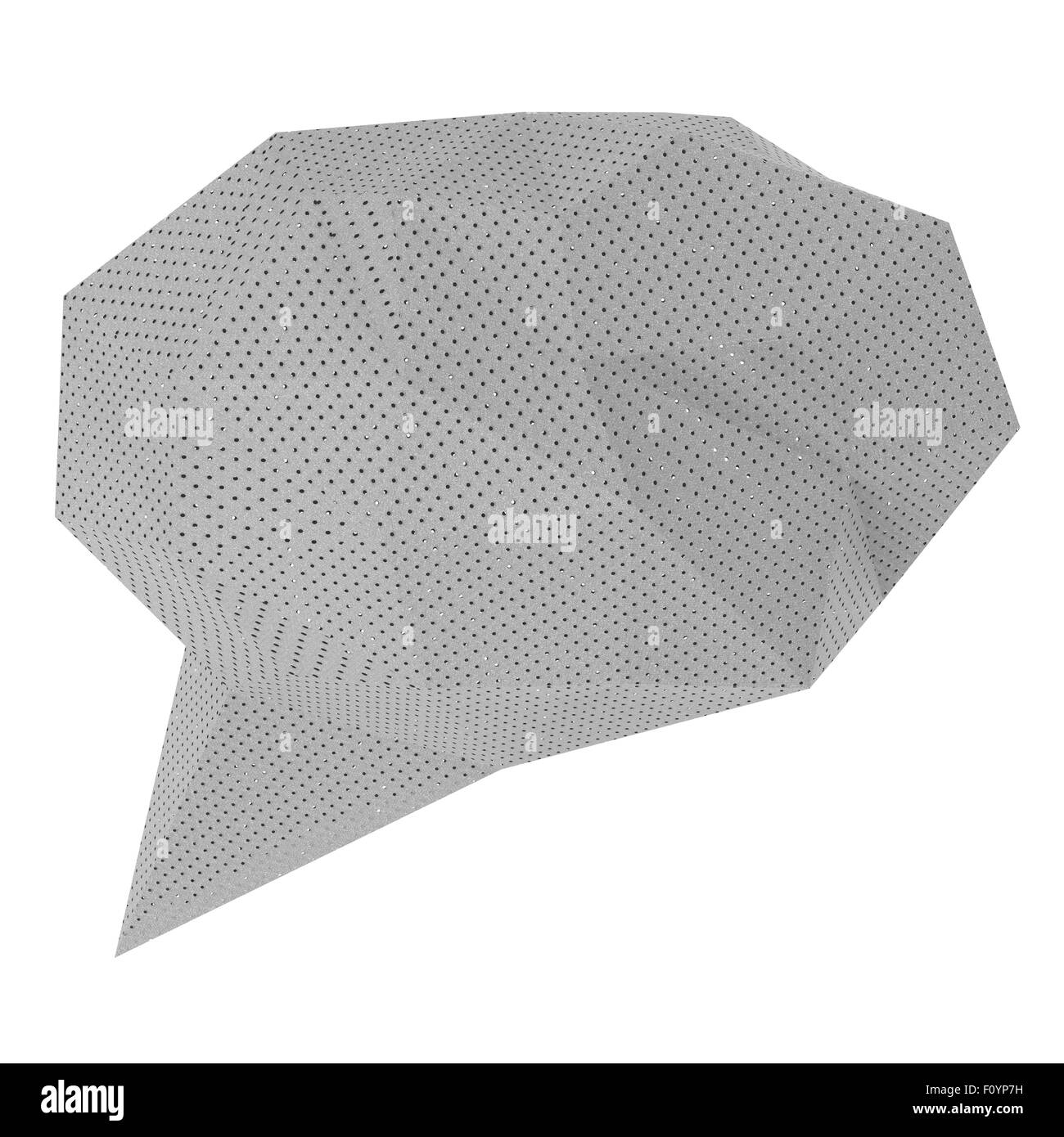 low poly geometric speech bubble on white background Stock Photo