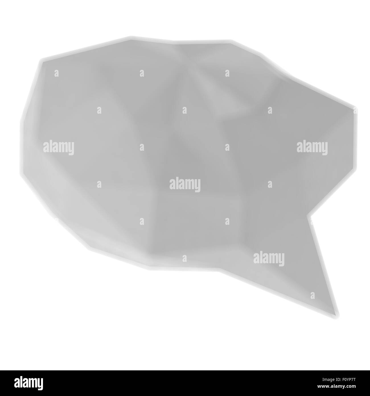 blurred low poly geometric speech bubble on white background Stock Photo