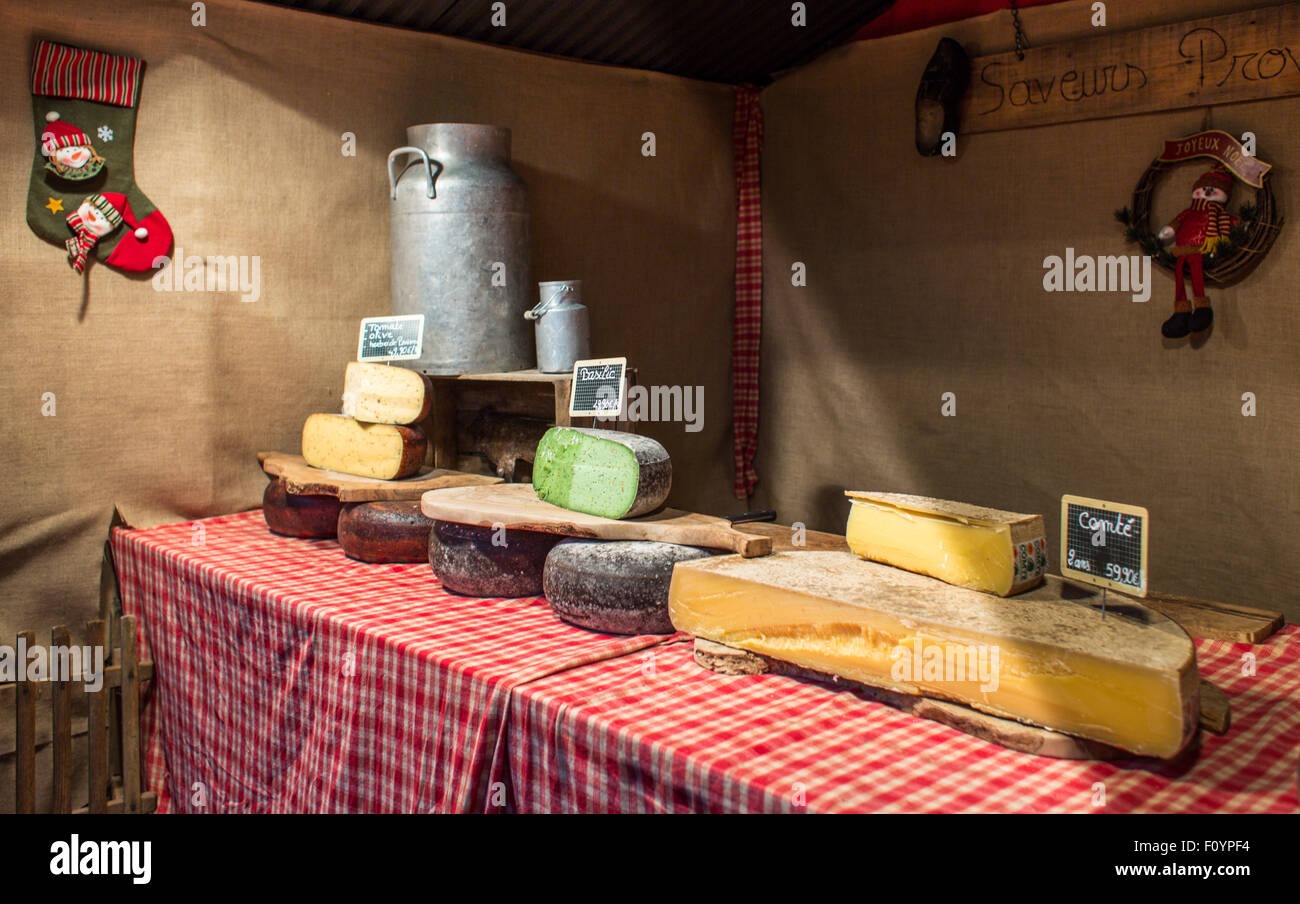 Cheese, Christmas Market, Brussels, Belgium Stock Photo