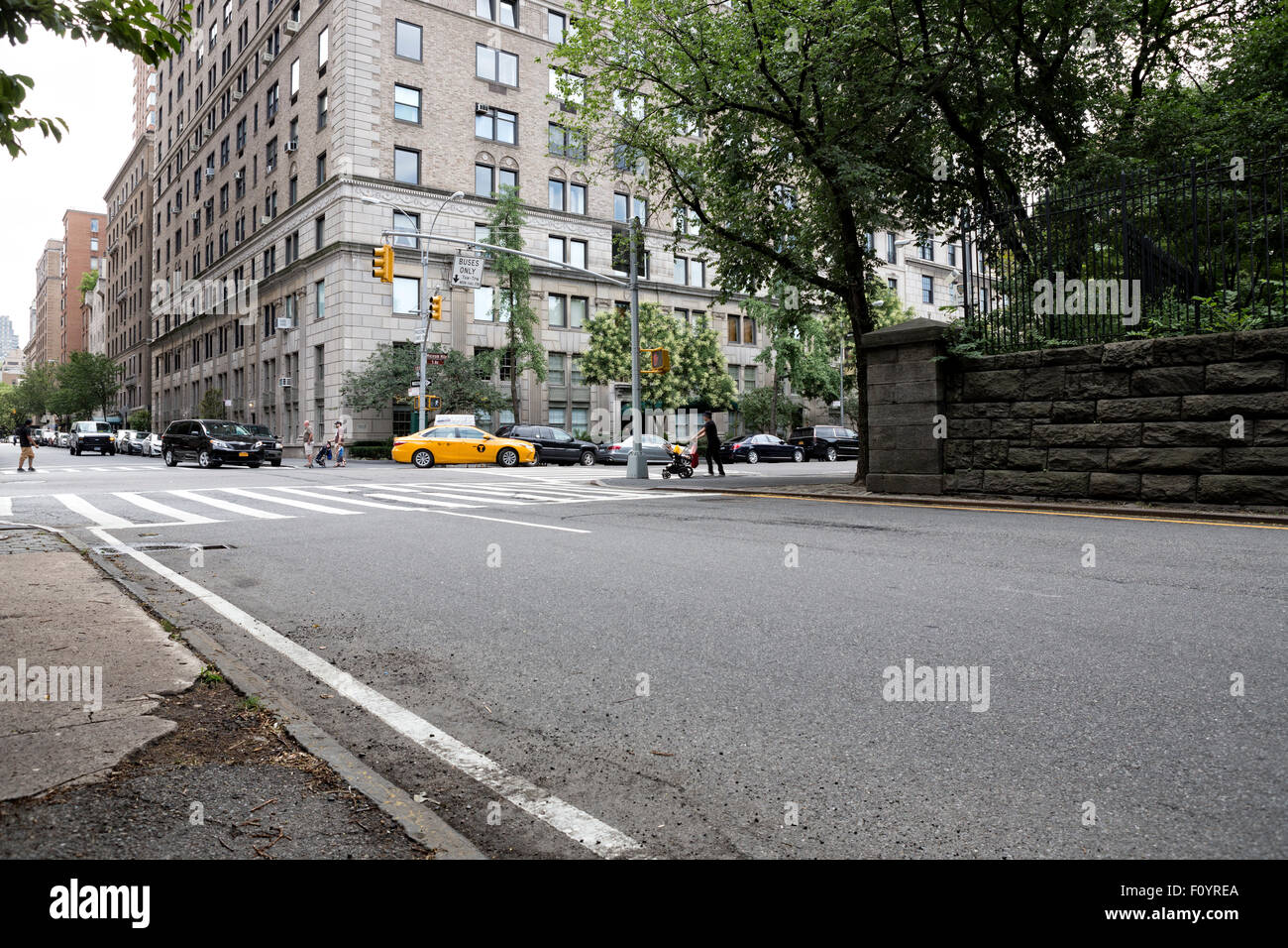 Looking at EAst 85th Street and Fifth Avenue, Manhattan, New York City, from the East 85th 