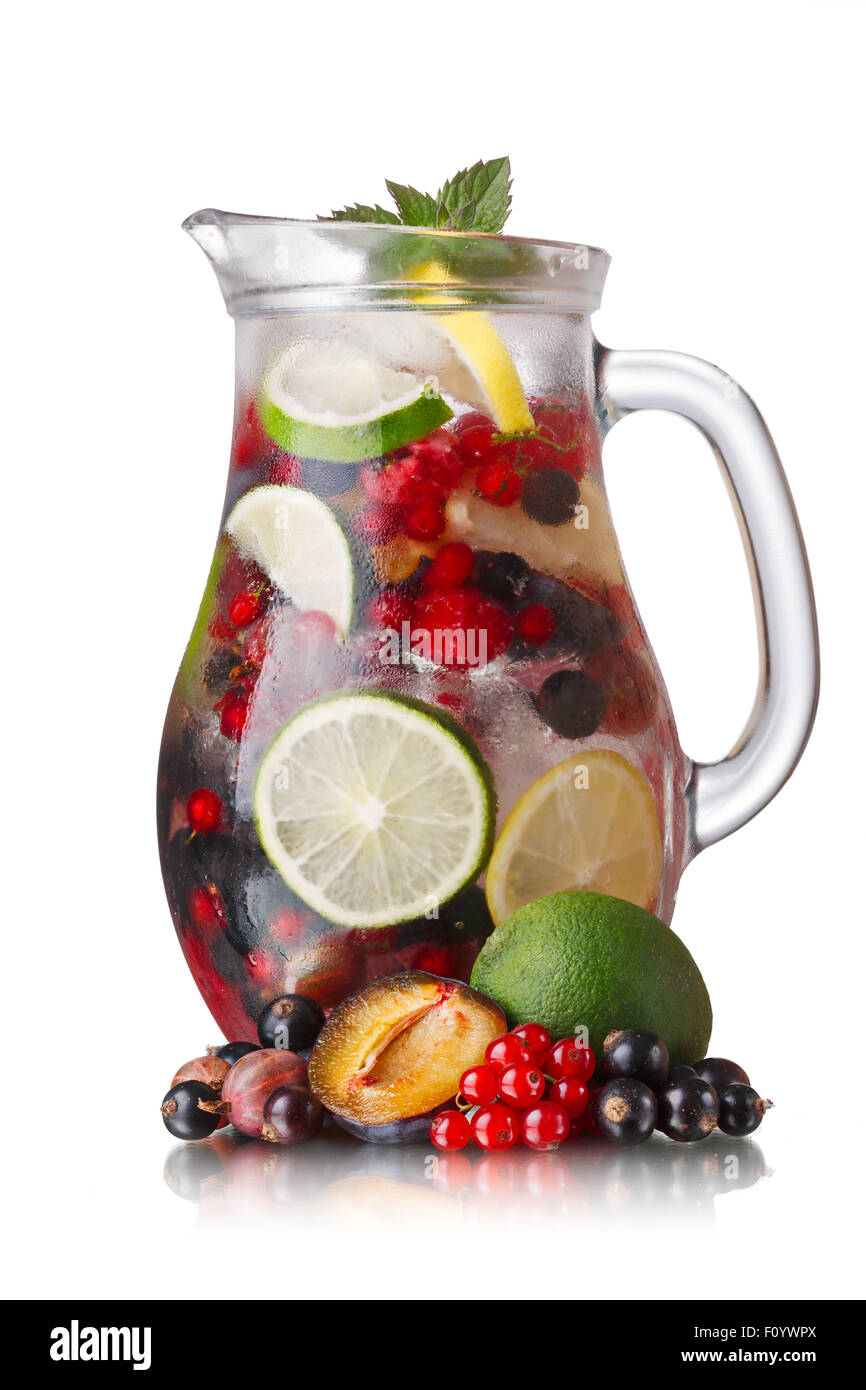 Pool Party Sangria Pitcher Fruit Cocktails Stock Photo 1131814082