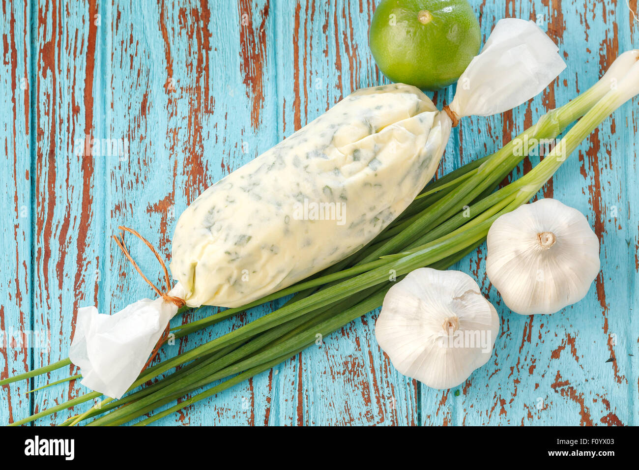 compound butter ingredients herb coriander garlic lemon fresh green