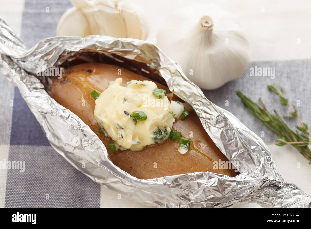 baked potato compound butter herb baguette thyme rosemary coriander
