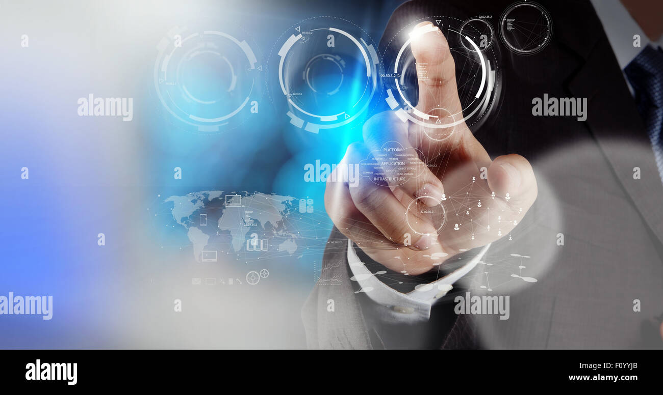 businessman working with modern technology as concept Stock Photo - Alamy
