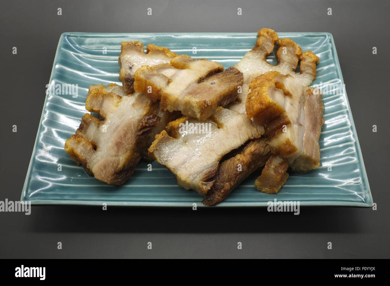 Deep fried streaky pork, asian style bacon Stock Photo